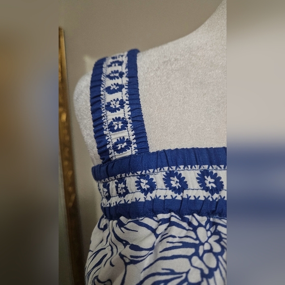 JAPNA Floral Embroidered Crop Top in Blue and White. Size Small NWT - Picture 9 of 12